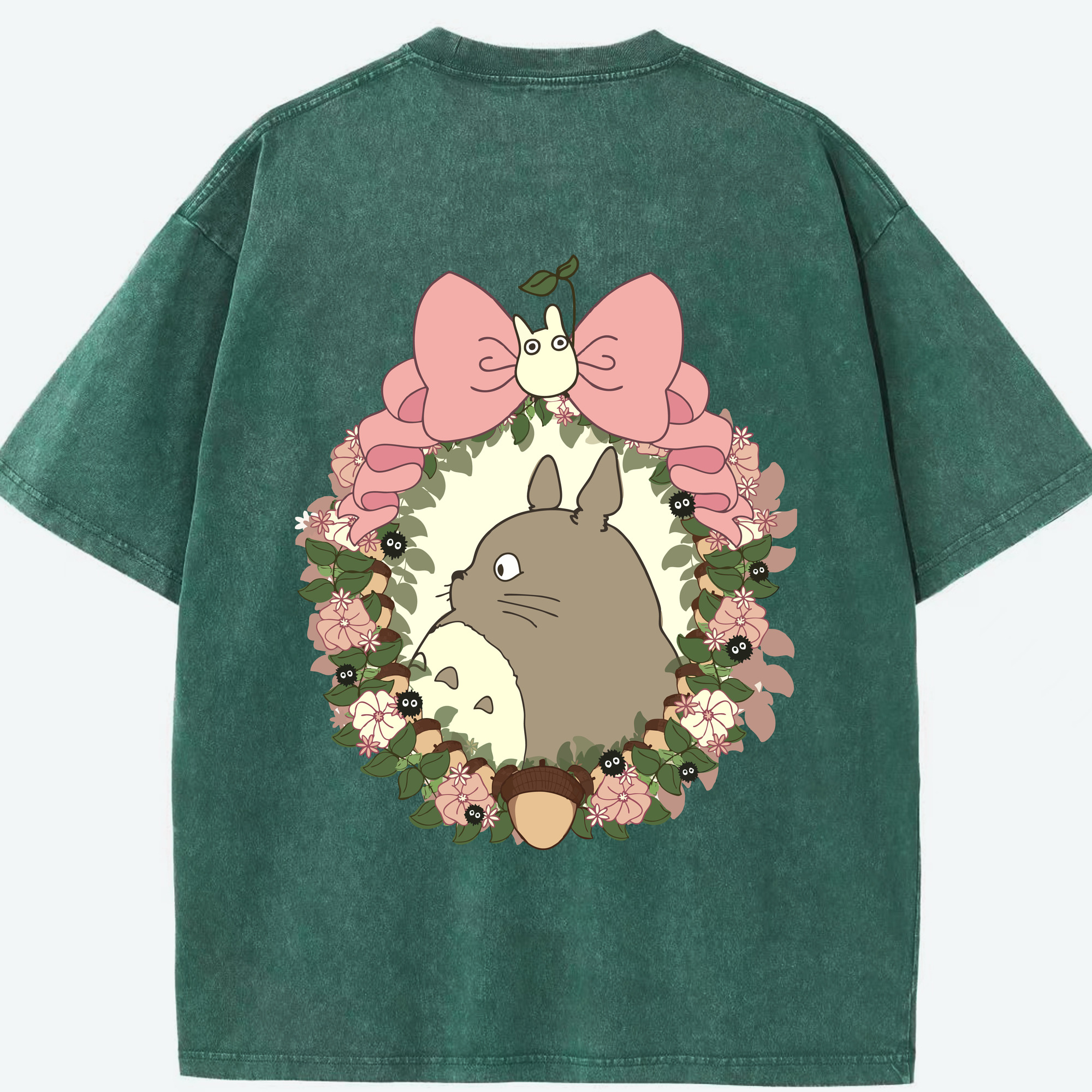（画像用） となりのトトロ 草壁メイ 草壁サツキ My Neighbor Totoro Satsuki Kusakabe Mei Kusakabe 綿100% ヴィンテージ風 半袖Tシャツ（背面プリント）